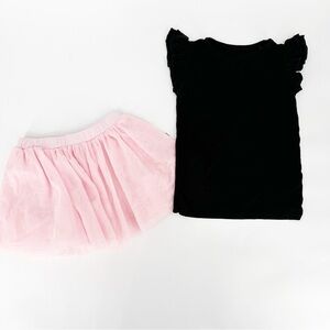 Little Sleepies Play Top and Tulle Skirt Outfit Size 6/7